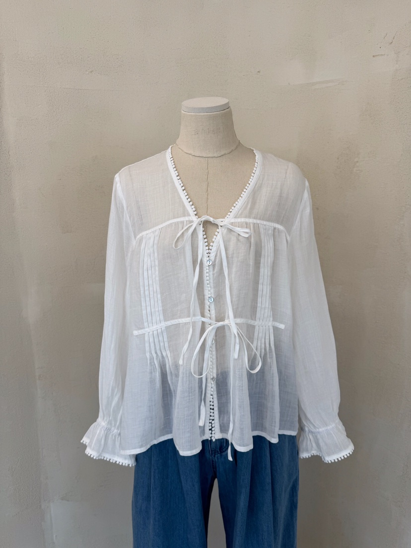 LAUNDRY韓國直郵㊣女裝新品人氣25春夏推薦時尚襯衫蕾絲衫刺繡LAUNDRY襯衫/蕾絲衫