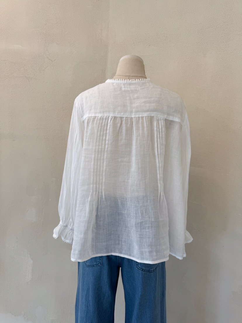 LAUNDRY韓國直郵㊣女裝新品人氣25春夏推薦時尚襯衫蕾絲衫刺繡LAUNDRY襯衫/蕾絲衫