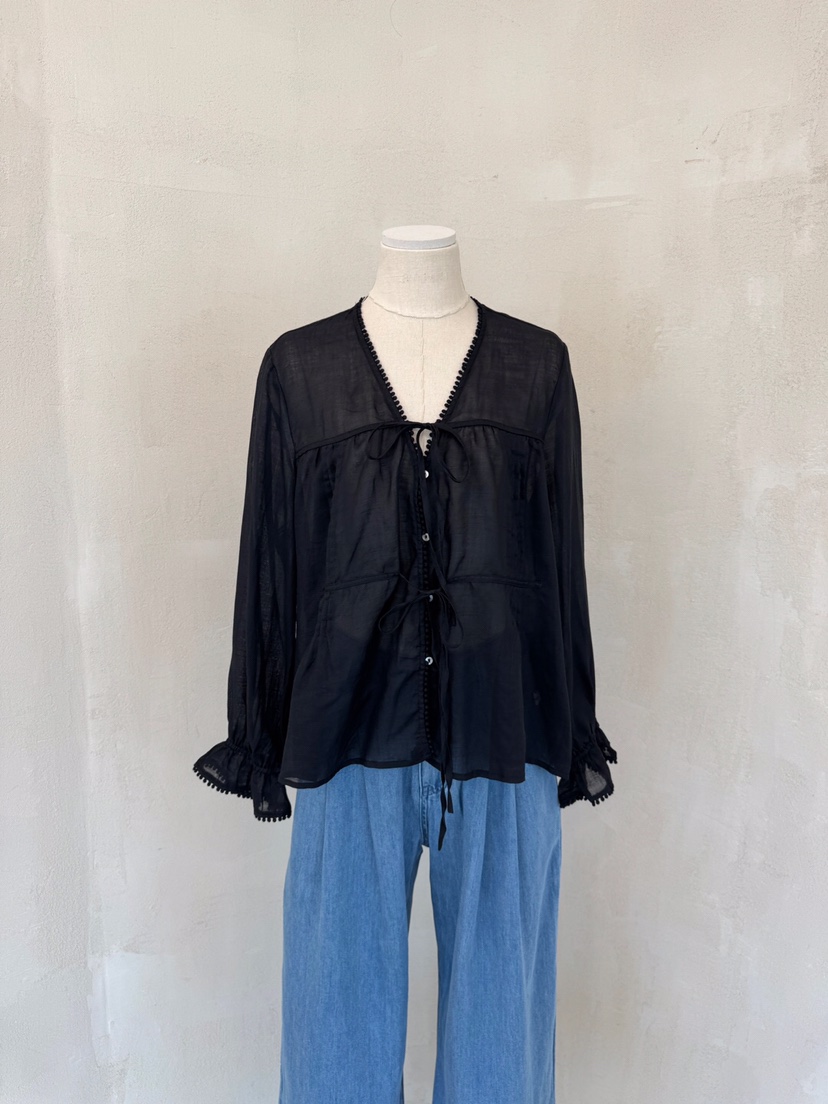 LAUNDRY韓國直郵㊣女裝新品人氣25春夏推薦時尚襯衫蕾絲衫刺繡LAUNDRY襯衫/蕾絲衫
