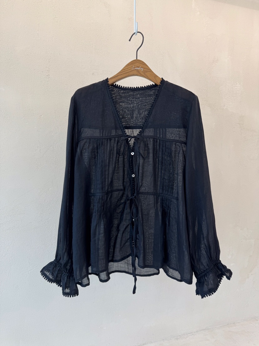LAUNDRY韓國直郵㊣女裝新品人氣25春夏推薦時尚襯衫蕾絲衫刺繡LAUNDRY襯衫/蕾絲衫圖色2