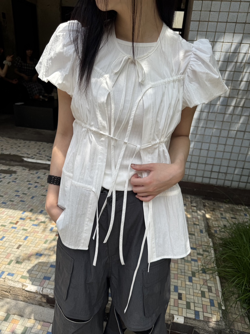 FRANC—L韓國直郵㊣東大門實拍女裝新品25春夏襯衫蕾絲衫不含內搭FRANC襯衫/蕾絲衫圖色2