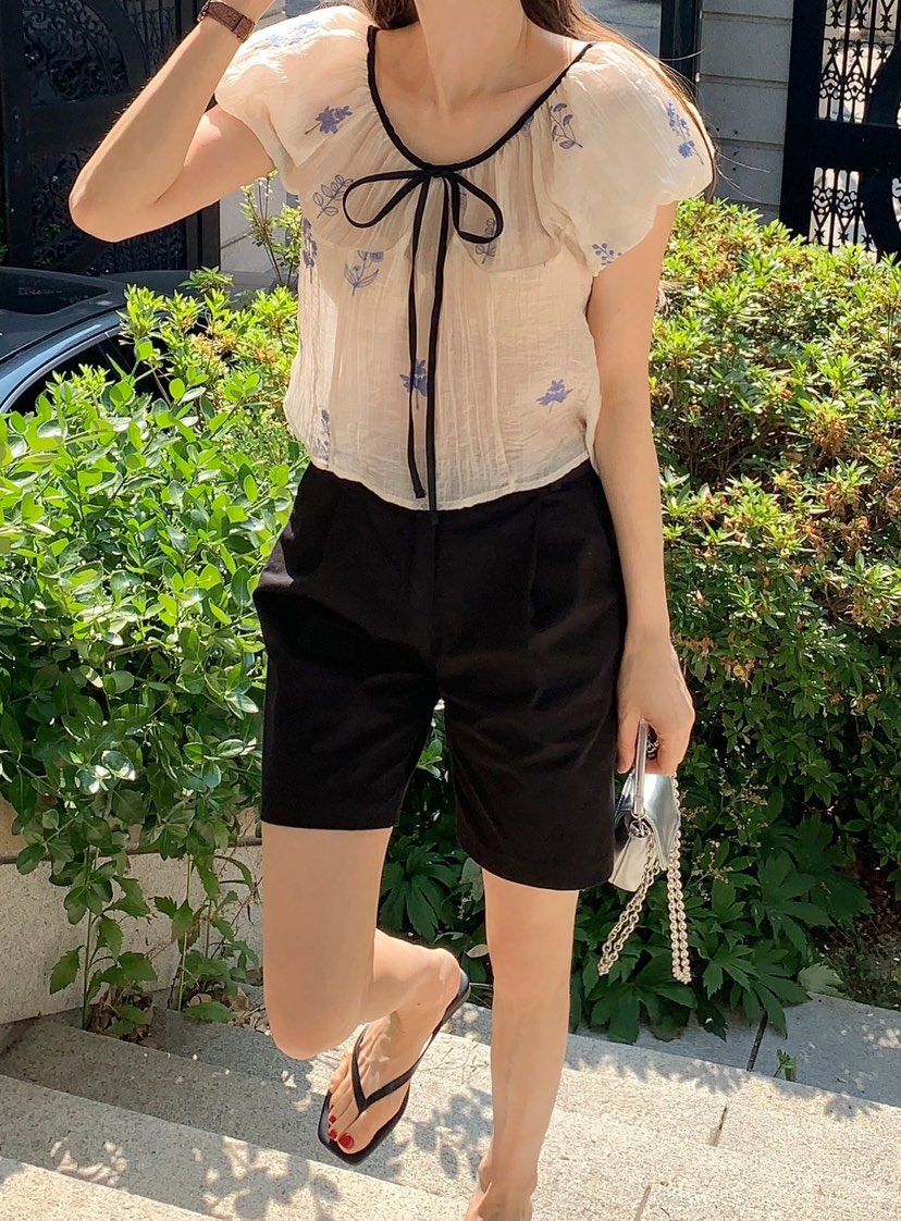 CRONG韓國㊣直郵東大門代購女裝新款25春夏休閑推薦襯衫蕾絲衫CRONG襯衫/蕾絲衫