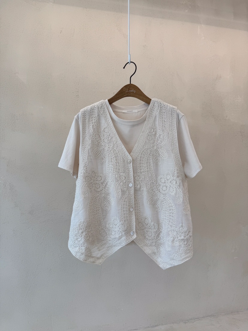LAUNDRY韓國直郵㊣女裝新款休閑熱賣人氣馬甲不含內搭刺繡套裝LAUNDRY馬甲圖色2