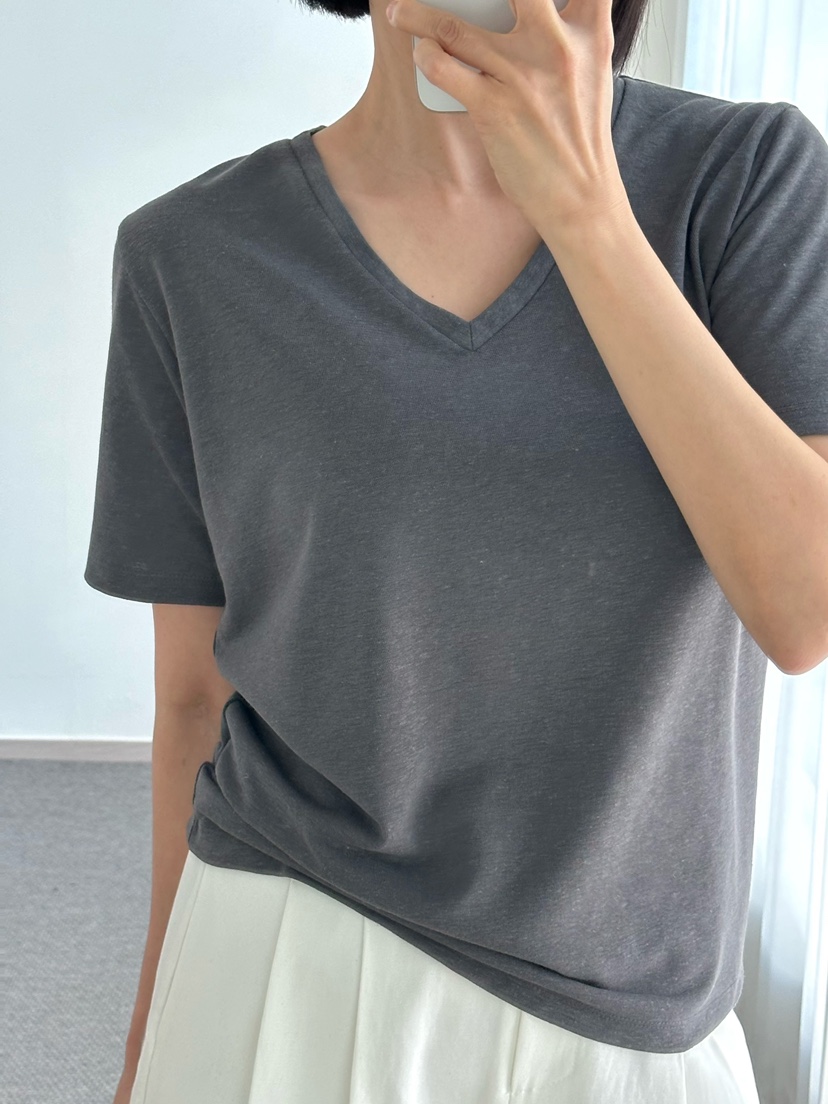 HEIZE韓國㊣直郵東大門代購女裝新款推薦25春夏人氣T恤亞麻HEIZET恤