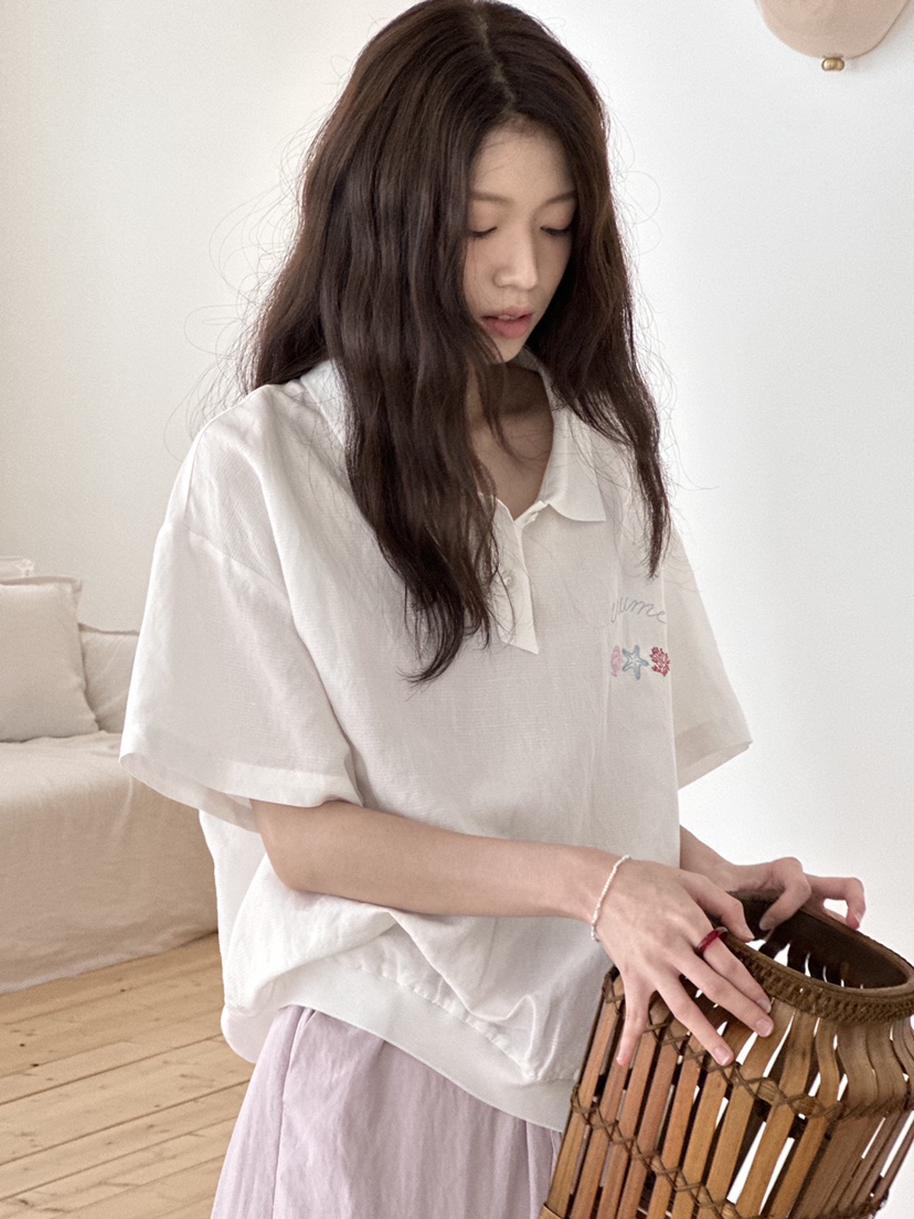 ERUME韓國㊣直郵東大門代購女裝新款人氣時尚推薦休閑25春夏T恤ERUMET恤