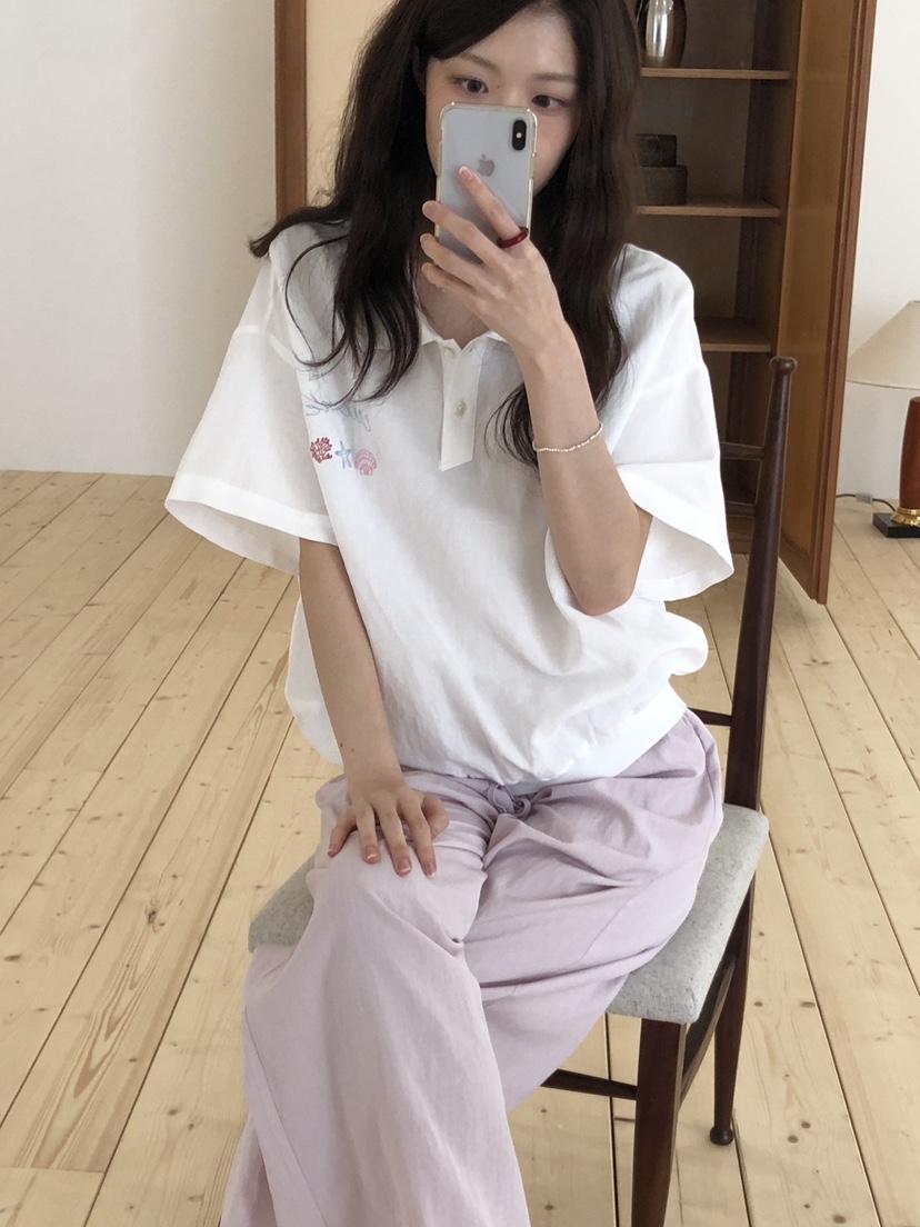 ERUME韓國㊣直郵東大門代購女裝新款人氣時尚推薦休閑25春夏T恤ERUMET恤