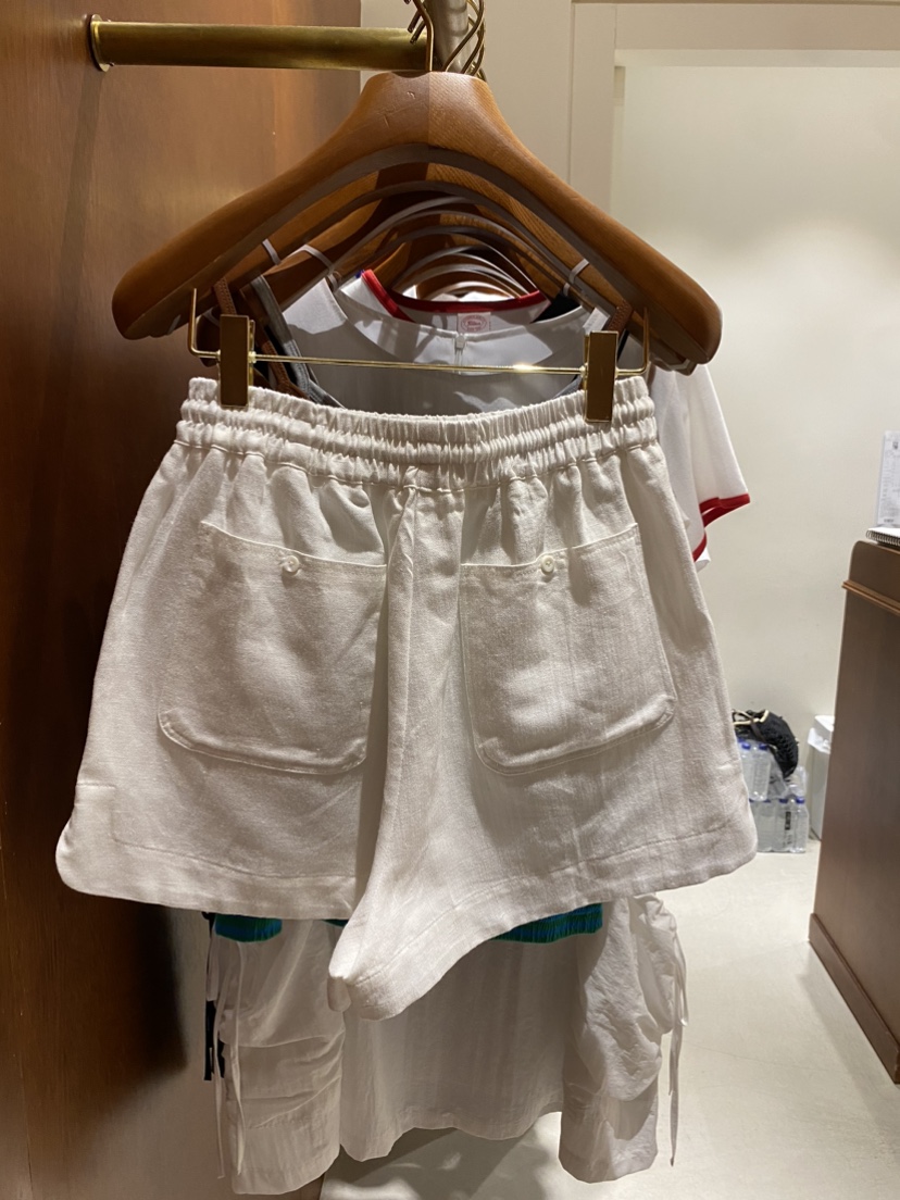 HEBON直郵韓國代購㊣女裝新品休閑25春夏熱賣時尚短褲口袋亞麻HEBON短褲