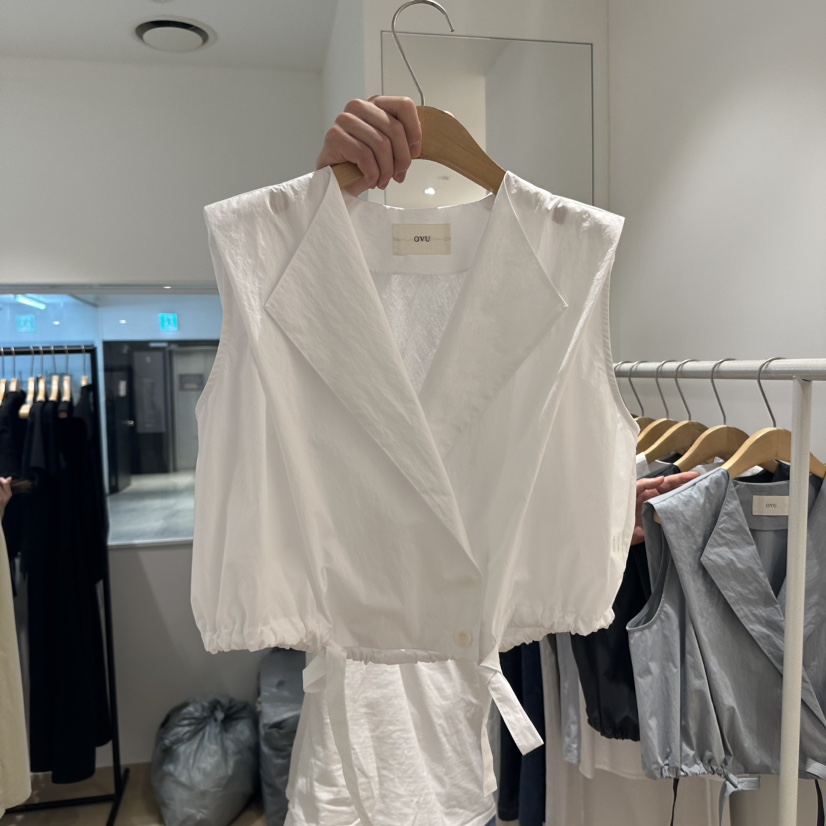OVU韓國直郵㊣東大門實拍女裝新款休閑時尚人氣推薦25春夏馬甲OVU馬甲