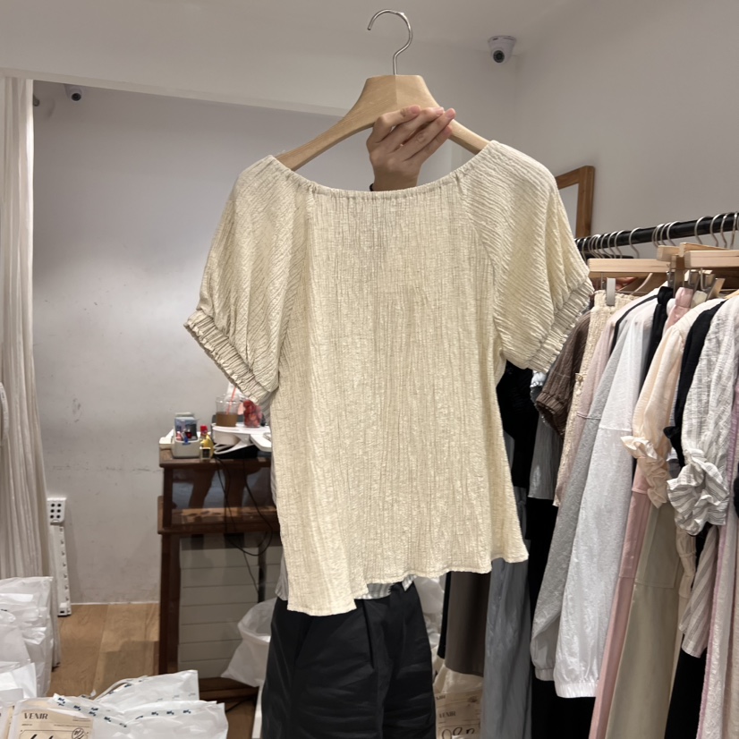 VENIR-a韓國直郵㊣東大門實拍女裝新品人氣襯衫蕾絲衫亞麻布VENIR-a襯衫/蕾絲衫