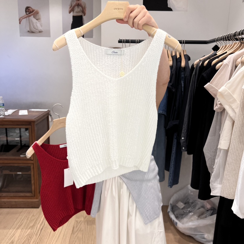 OURIN直郵韓國代購㊣女裝新品25春夏時尚人氣休閑熱賣吊帶背心OURIN吊帶/背心