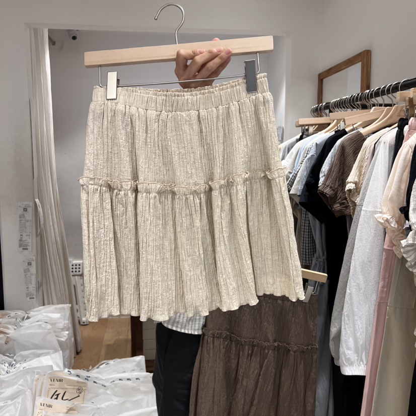 VENIR-a韓國直郵㊣女裝新品25春夏人氣熱賣休閑短裙亞麻布VENIR-a短裙
