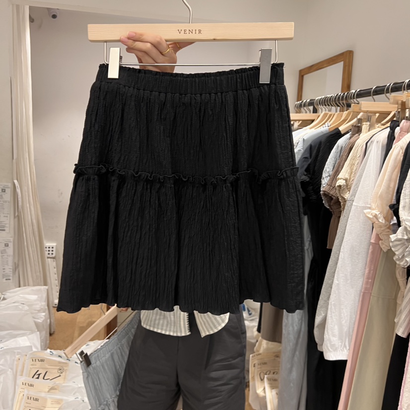 VENIR-a韓國直郵㊣女裝新品25春夏人氣熱賣休閑短裙亞麻布VENIR-a短裙圖色4