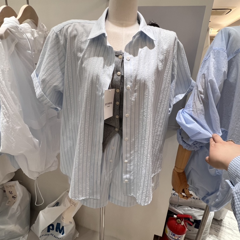 YUNBAL韓國直郵㊣東大門實拍女裝新品時尚推薦25春夏襯衫蕾絲衫YUNBAL襯衫/蕾絲衫