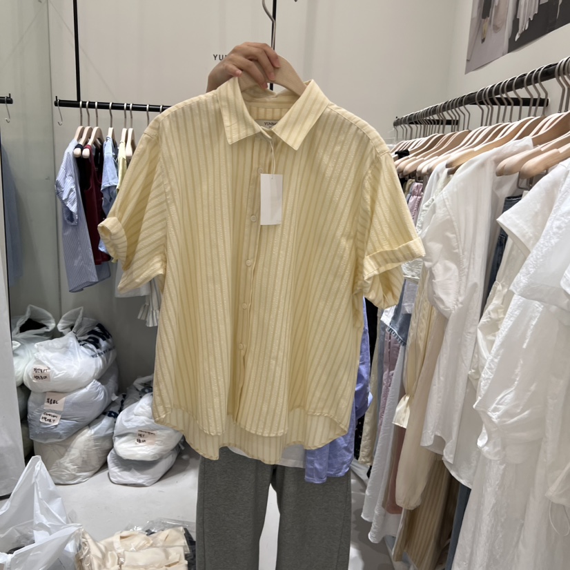 YUNBAL韓國直郵㊣東大門實拍女裝新品時尚推薦25春夏襯衫蕾絲衫YUNBAL襯衫/蕾絲衫圖色2