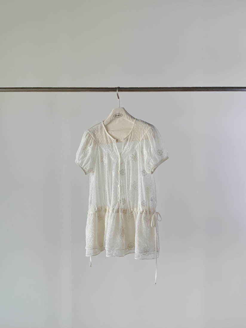 ONE MONE直郵韓國代購㊣女裝新品時尚25春夏休閑襯衫蕾絲衫ONE MONE襯衫/蕾絲衫