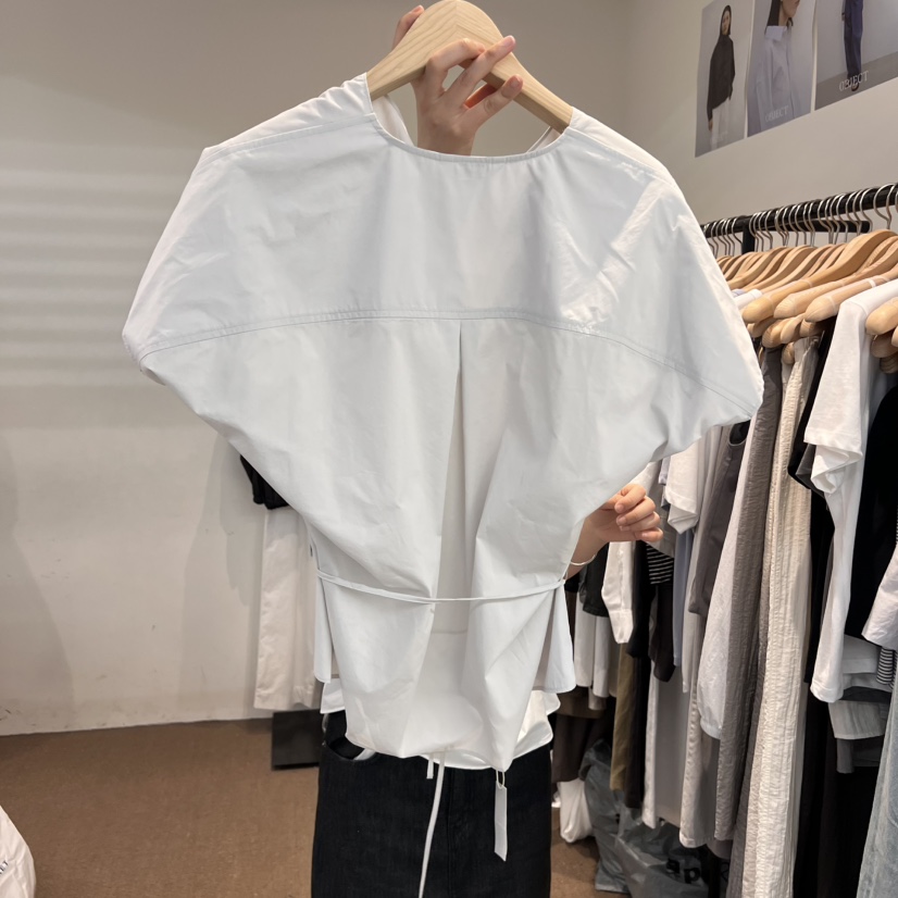 OBJECT直郵韓國代購㊣女裝新品熱賣25春夏人氣休閑襯衫蕾絲衫OBJECT襯衫/蕾絲衫