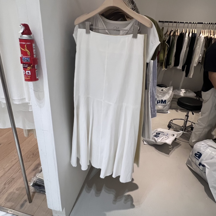 PLATE韓國直郵㊣女裝新品休閑人氣時尚半身裙中短裙超長亞麻PLATE半身裙/中短裙
