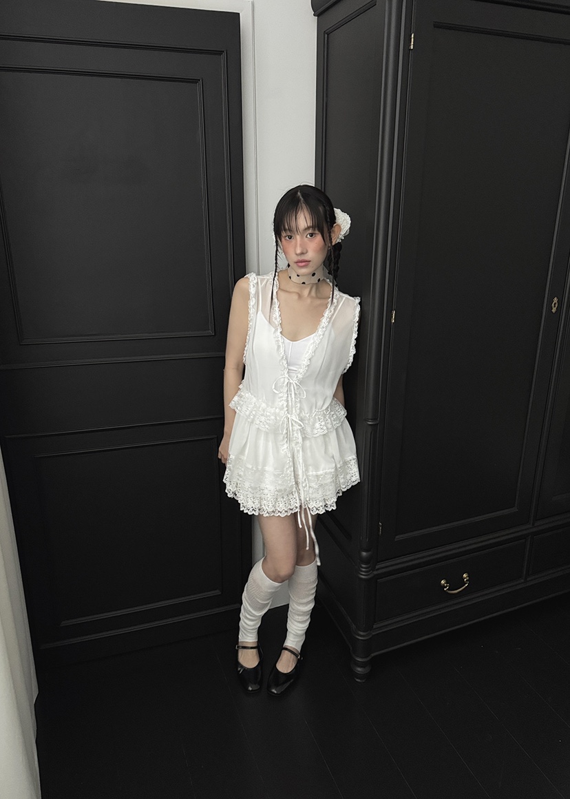 CLODE韓國㊣直郵東大門代購女裝新款25春夏休閑熱賣馬甲荷葉邊CLODE馬甲