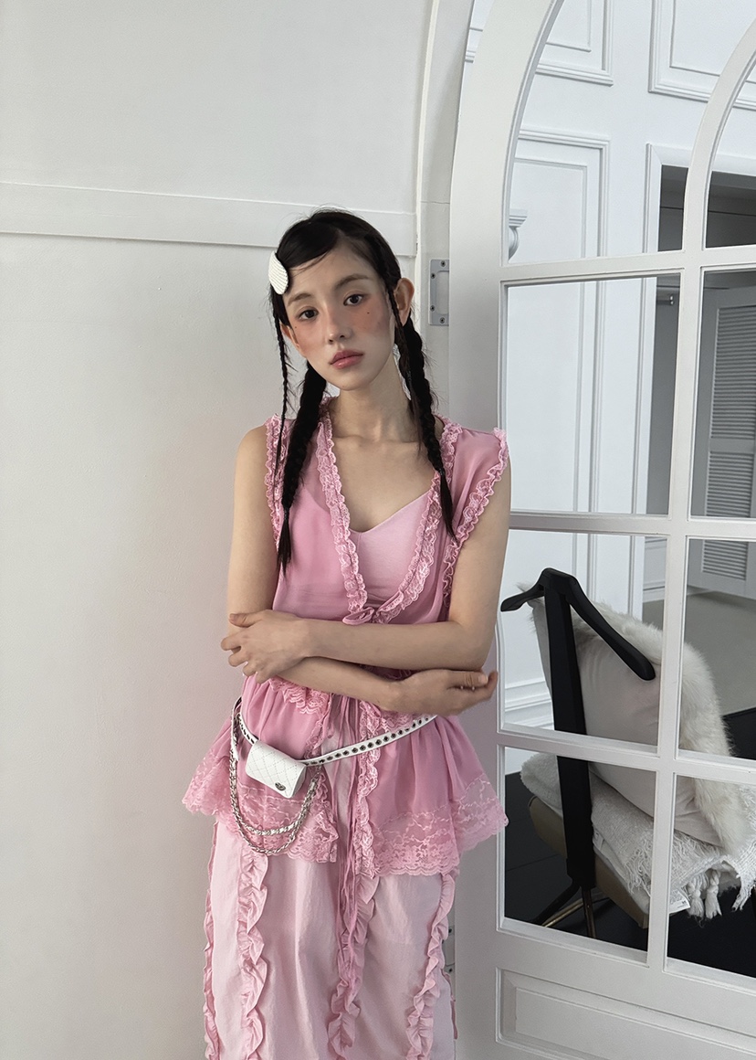 CLODE韓國㊣直郵東大門代購女裝新款25春夏休閑熱賣馬甲荷葉邊CLODE馬甲圖色2