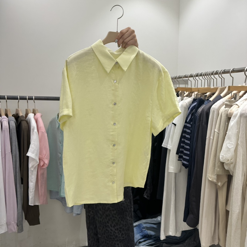 REPELLER直郵韓國代購㊣女裝新品熱賣人氣25春夏襯衫蕾絲衫亞麻REPELLER襯衫/蕾絲衫圖色3