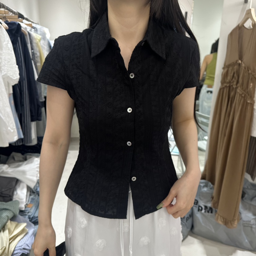 BAGUETTE韓國直郵㊣東大門實拍女裝新品休閑時尚襯衫蕾絲衫BAGUETTE襯衫/蕾絲衫圖色2