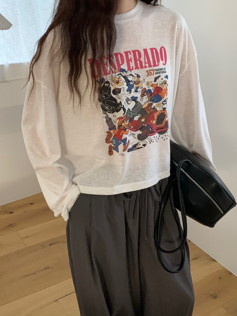 RIVER RAIN直郵韓國代購㊣女裝新款人氣休閑熱賣25春夏長袖T恤RIVER RAIN長袖T恤