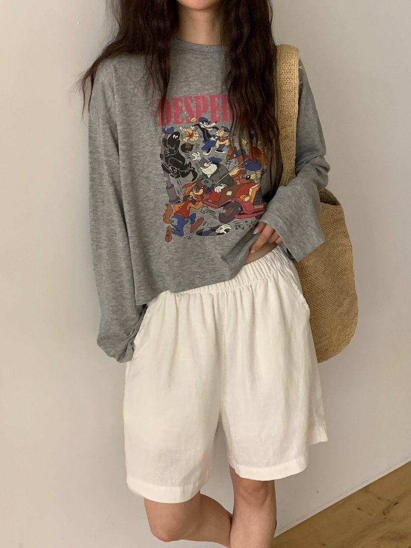 RIVER RAIN直郵韓國代購㊣女裝新款人氣休閑熱賣25春夏長袖T恤RIVER RAIN長袖T恤