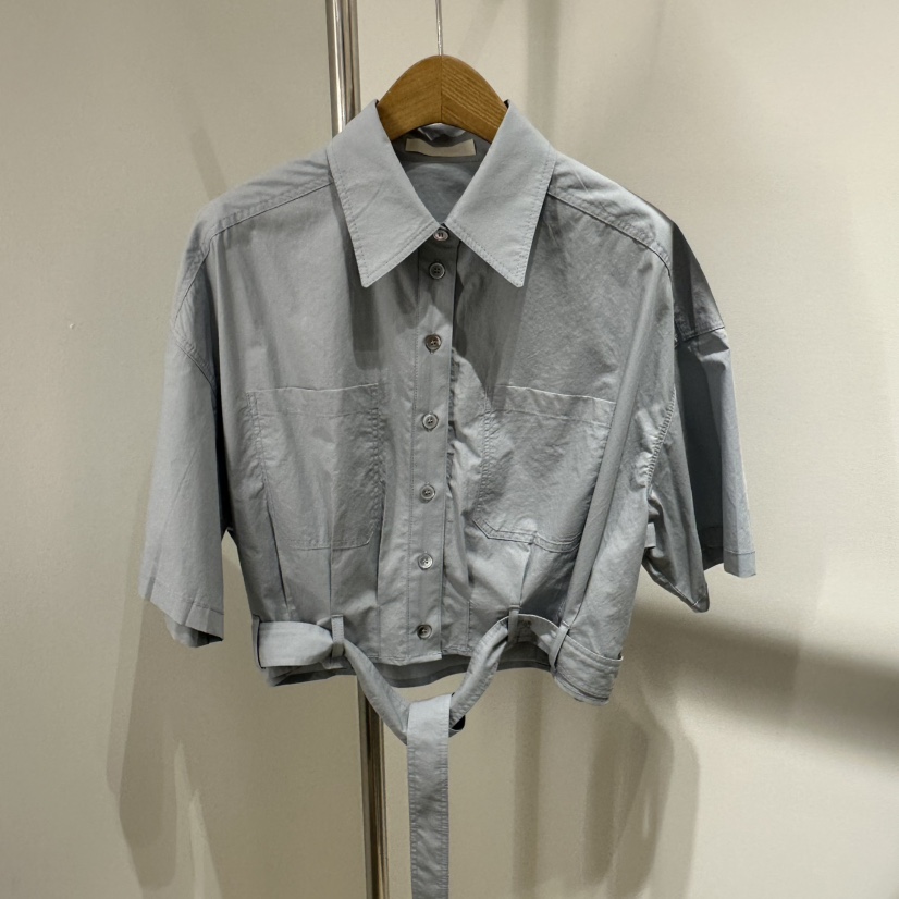 ART IS OVER直郵韓國代購㊣女裝新品25春夏襯衫蕾絲衫含腰帶ART IS OVER襯衫/蕾絲衫圖色2