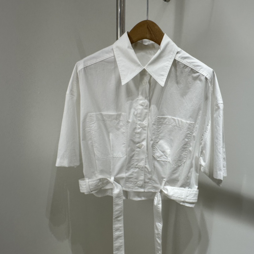 ART IS OVER直郵韓國代購㊣女裝新品25春夏襯衫蕾絲衫含腰帶ART IS OVER襯衫/蕾絲衫圖色3