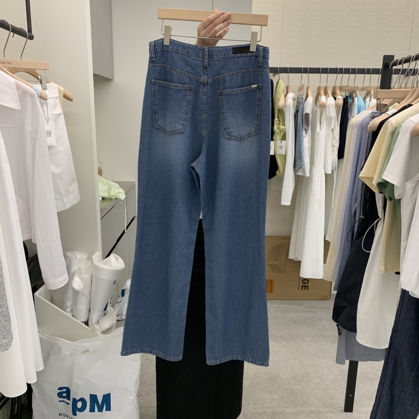 AND THE韓國㊣直郵東大門代購女裝新款25春夏休閑人氣牛仔褲AND THE牛仔褲