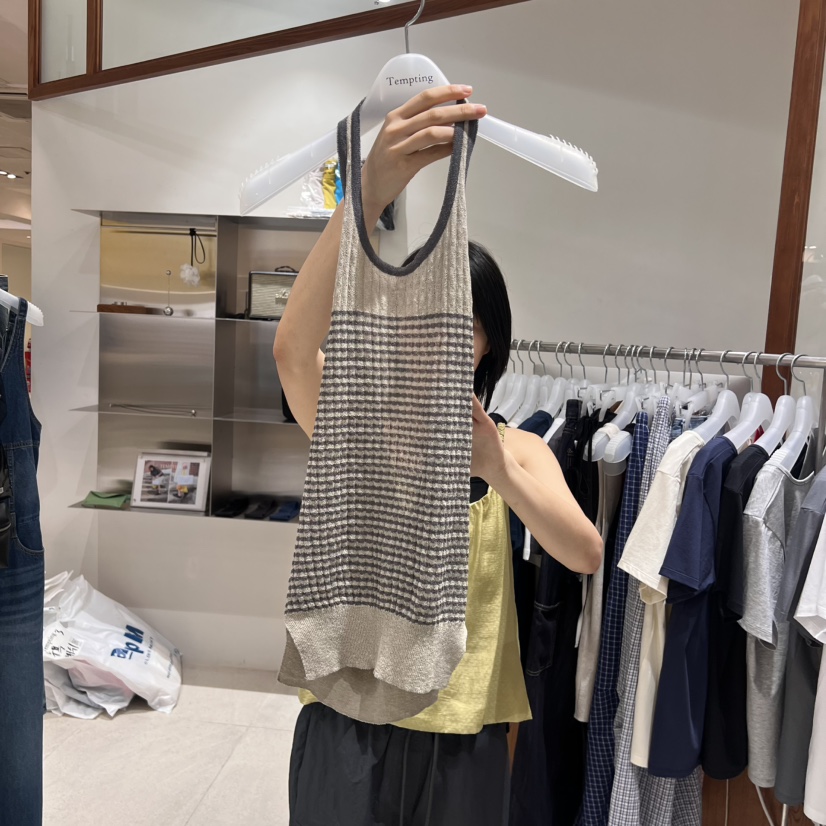 TEMPTING韓國㊣直郵東大門代購女裝新款25春夏時尚吊帶背心TEMPTING吊帶/背心圖色3