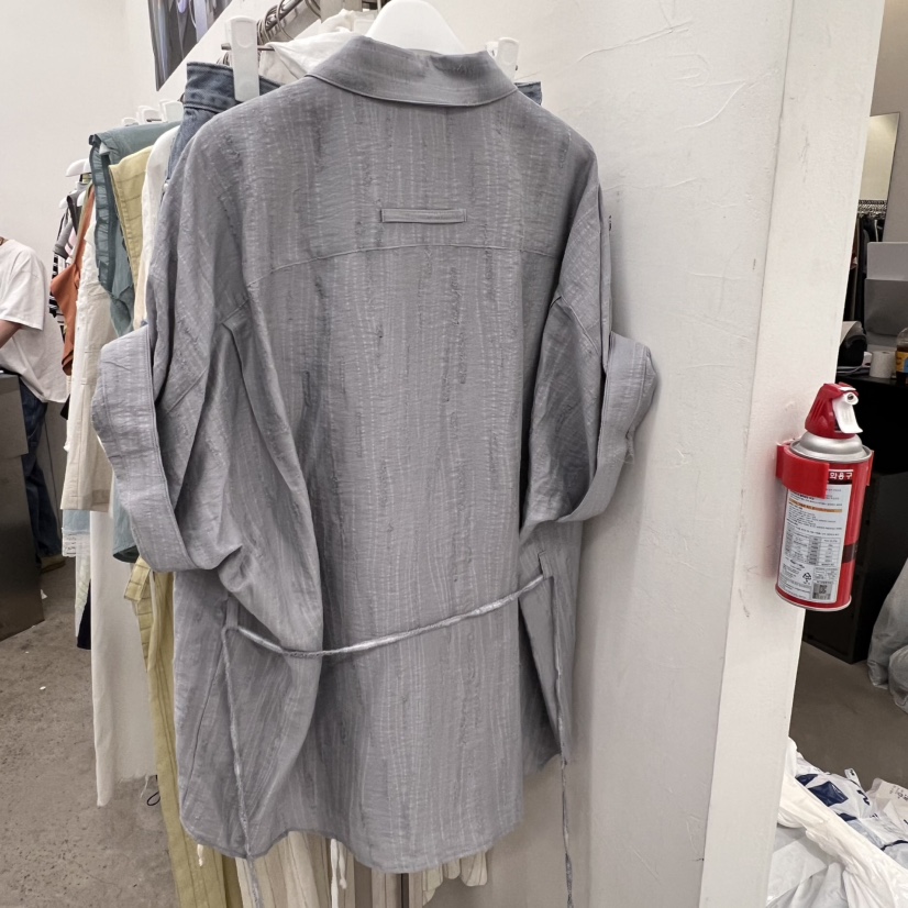 BREATHE韓國直郵㊣東大門實拍女裝新品休閑襯衫蕾絲衫含腰繩BREATHE襯衫/蕾絲衫
