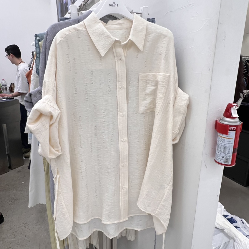 BREATHE韓國直郵㊣東大門實拍女裝新品休閑襯衫蕾絲衫含腰繩BREATHE襯衫/蕾絲衫圖色3