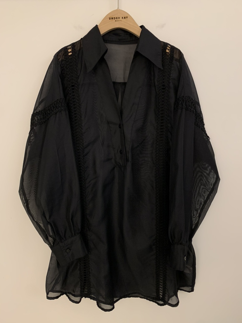 UNDER KEY直郵韓國代購㊣女裝新品熱賣人氣休閑襯衫蕾絲衫UNDER KEY襯衫/蕾絲衫圖色2