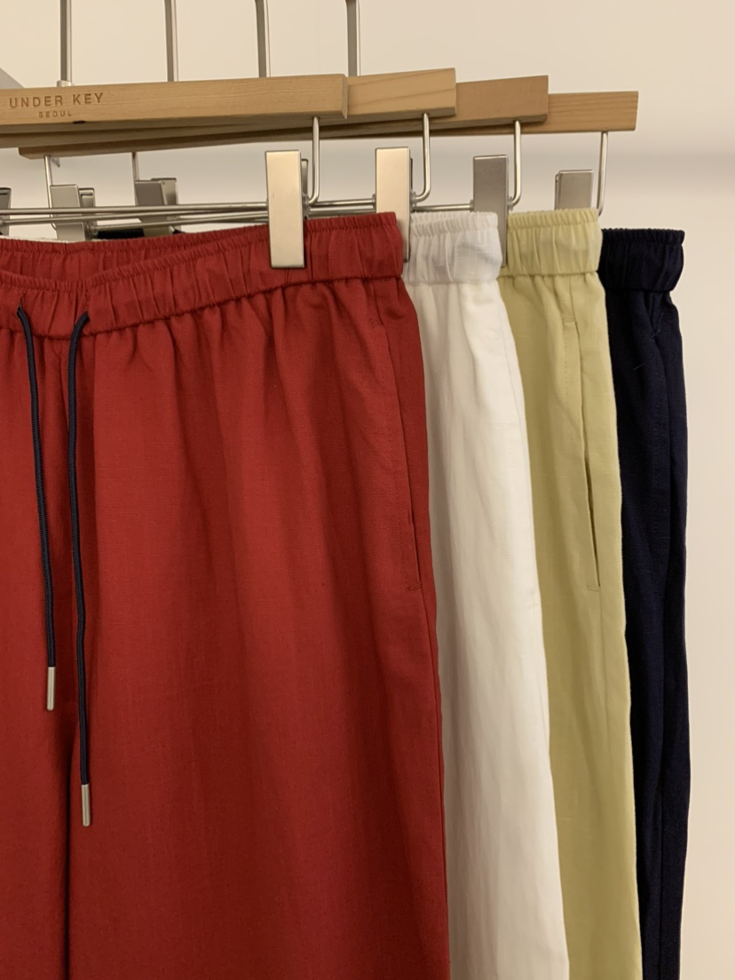 UNDER KEY韓國㊣直郵東大門代購女裝新品25春夏休閑褲亞麻UNDER KEY休閑褲