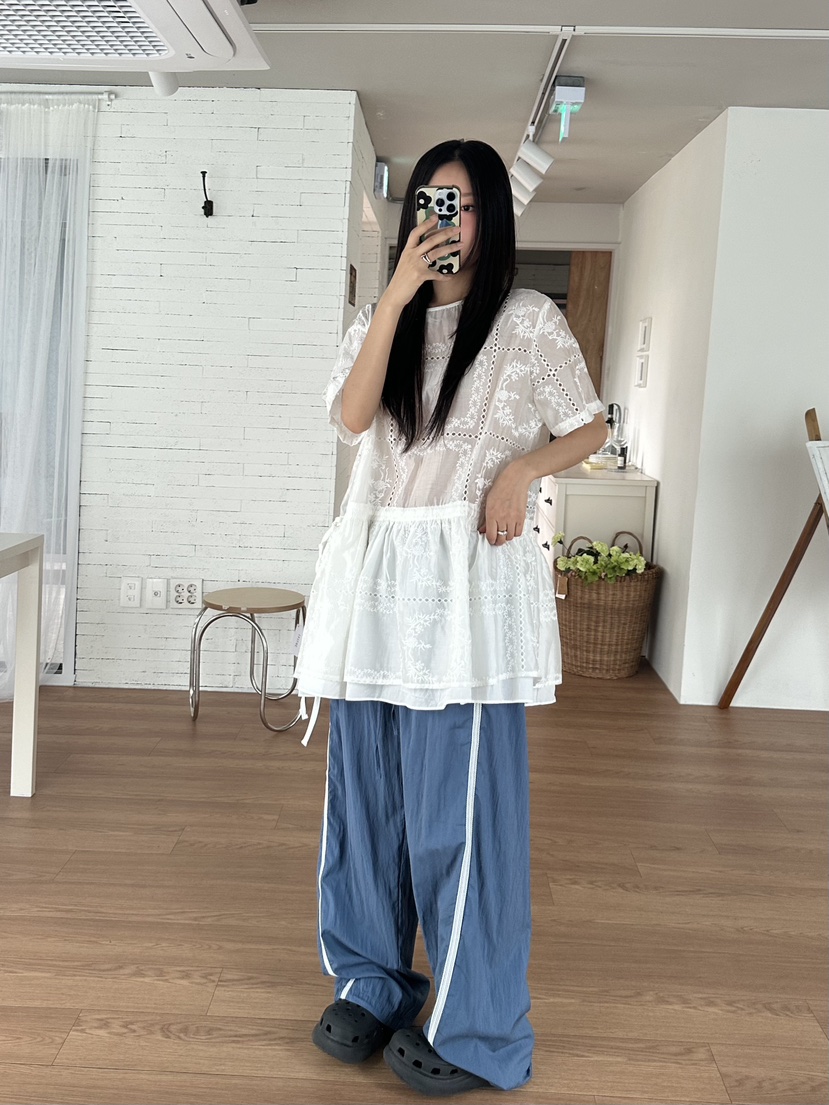 I MFACT韓國代購女裝新品真品人氣熱賣25春夏連衣裙刺繡絲綢I MFACT連衣裙