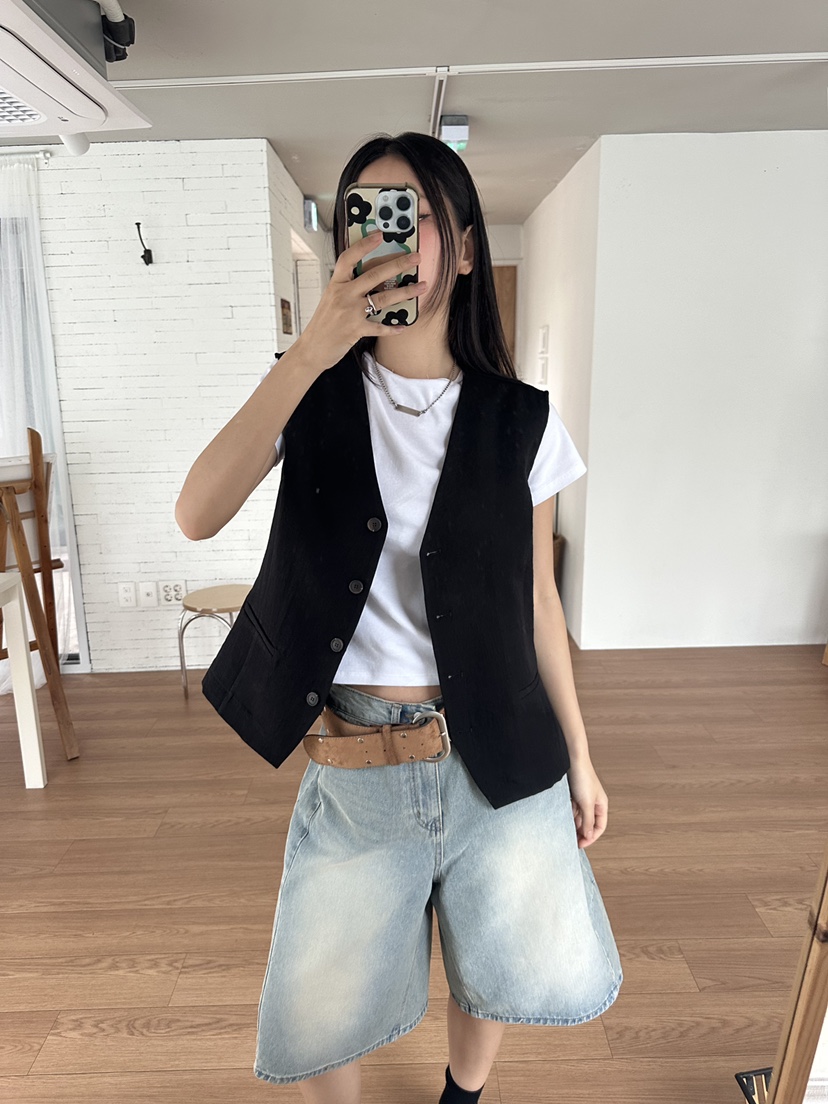 I MFACT東大門直郵女裝新品真品時尚職業熱賣休閑馬甲亞麻I MFACT馬甲