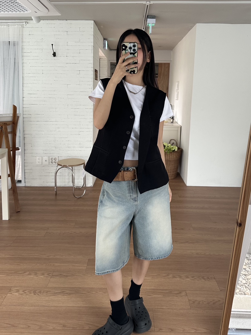 I MFACT東大門直郵女裝新品真品時尚職業熱賣休閑馬甲亞麻I MFACT馬甲