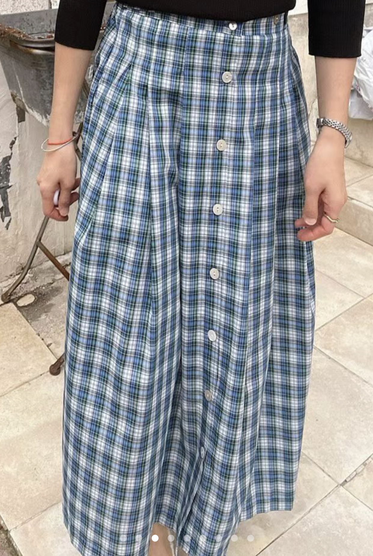 LAGRASS東大門直郵女士新品職業熱賣人氣休閑長裙格紋半身裙LAGRASS長裙