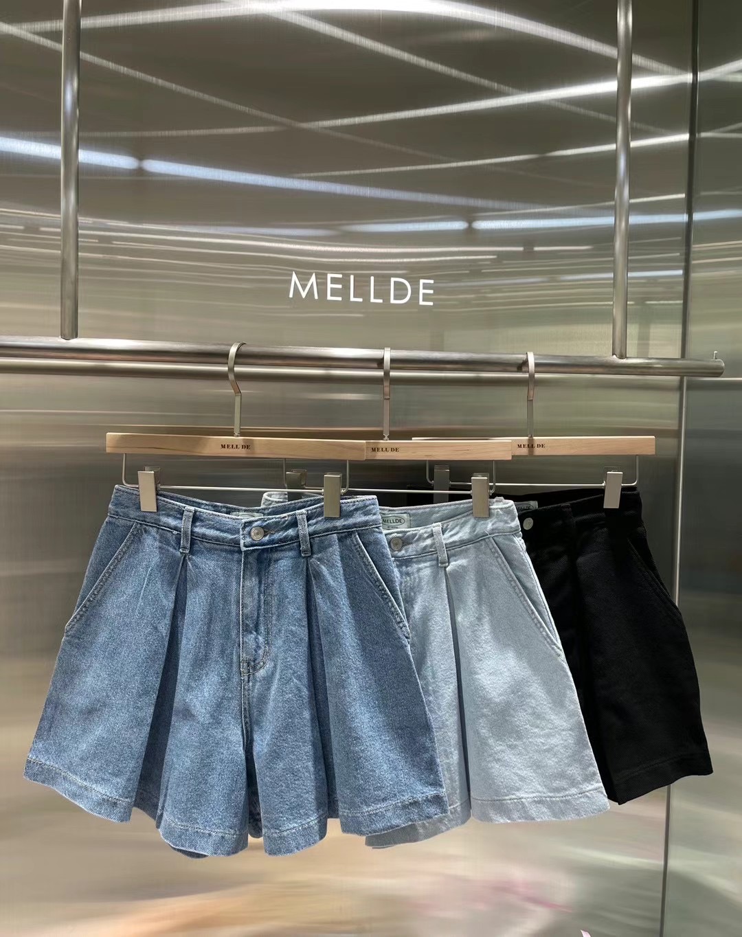MELLDE韓國代購女士新品休閑人氣推薦真品職業短褲不含腰帶MELLDE短褲
