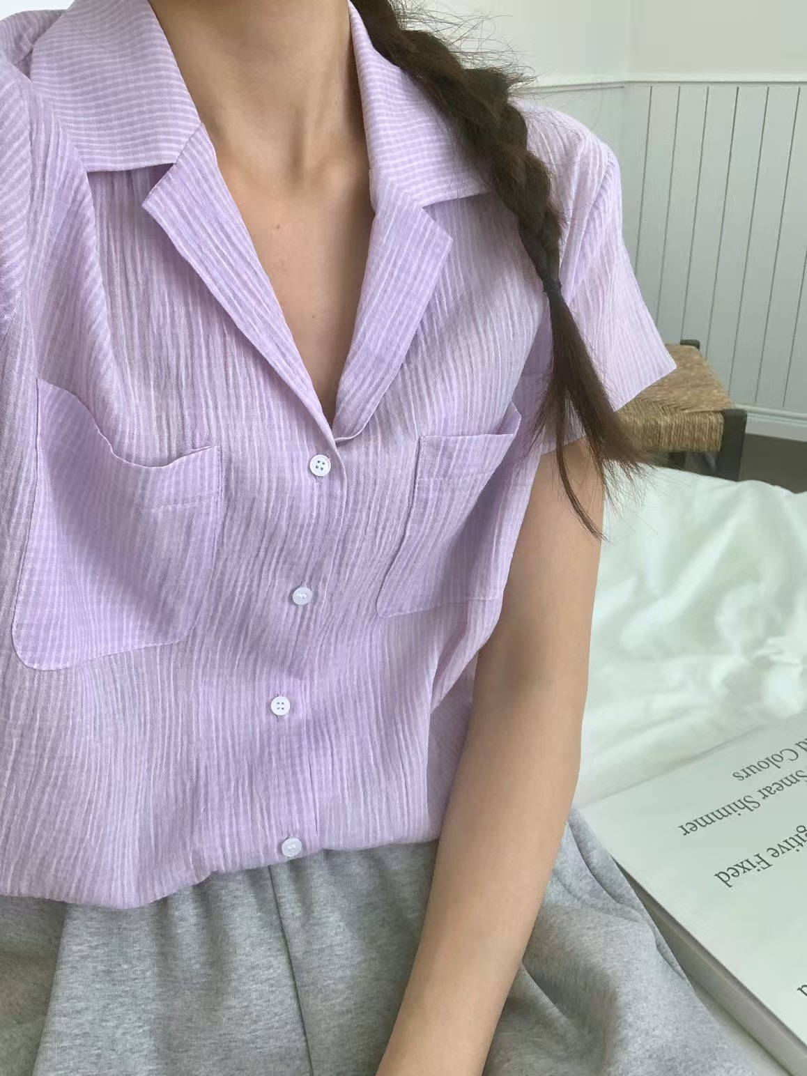 STAY韓國直郵㊣女裝新款時尚25春夏推薦休閑熱賣襯衫蕾絲衫STAY襯衫/蕾絲衫