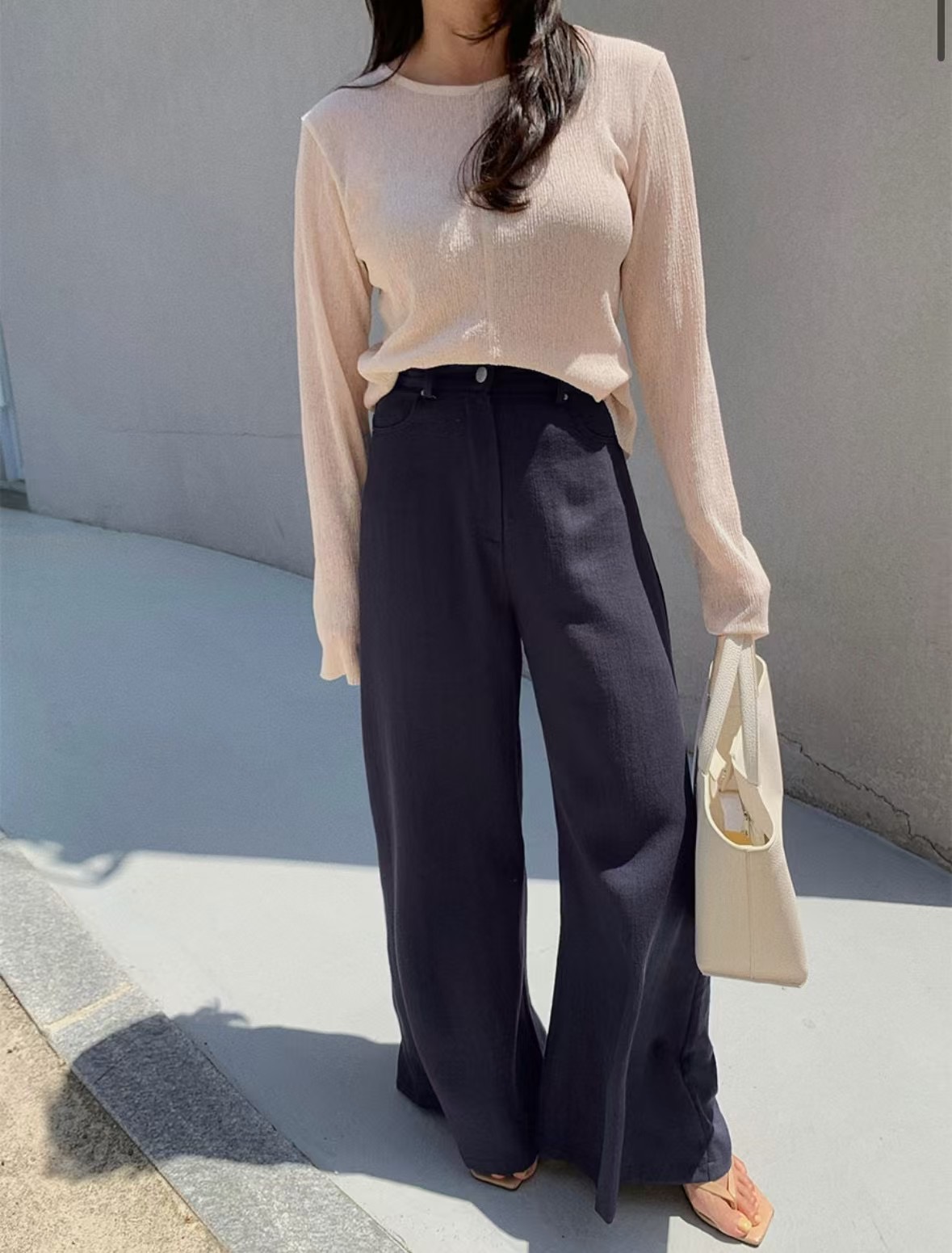 STAY韓國㊣直郵東大門代購女裝新品人氣時尚推薦長袖T恤褶皺STAY長袖T恤