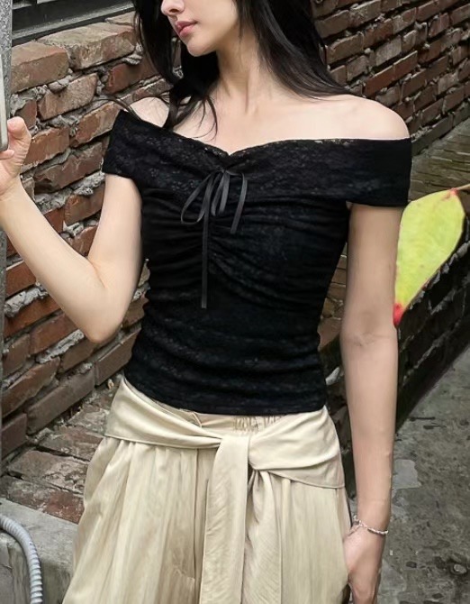 VERLIEBT直郵韓國代購㊣女裝新款時尚休閑25春夏襯衫蕾絲衫VERLIEBT襯衫/蕾絲衫