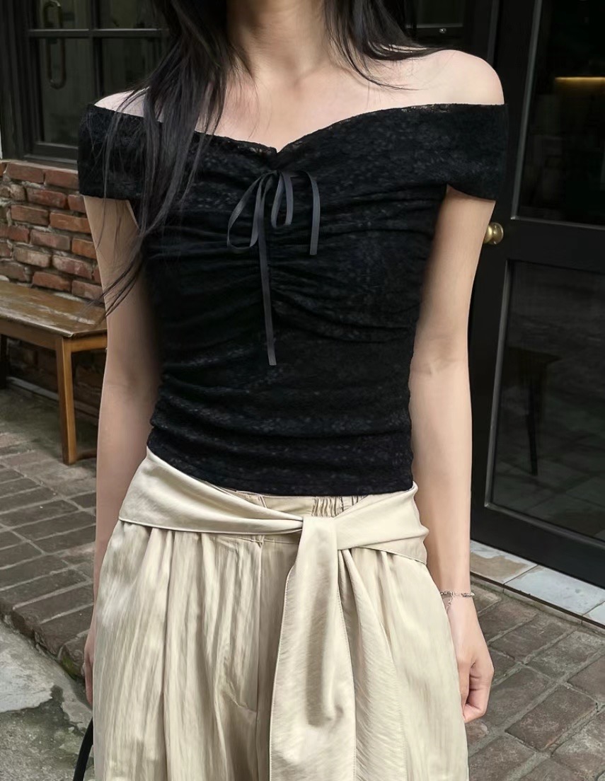 VERLIEBT直郵韓國代購㊣女裝新款時尚休閑25春夏襯衫蕾絲衫VERLIEBT襯衫/蕾絲衫圖色2