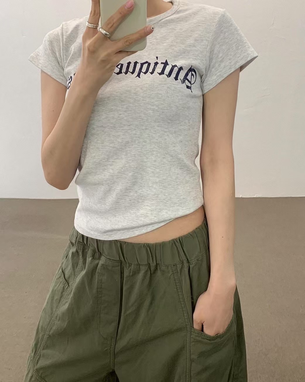 HOPPER/LAY OVER東大門實拍女士新款25春夏真品職業推薦T恤HOPPER/LAY OVERT恤圖色2