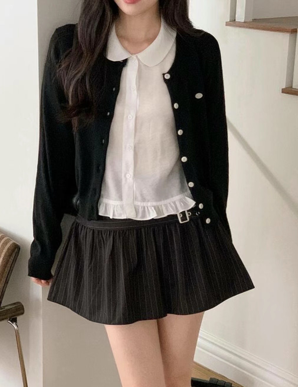 VERLIEBT韓國代購女士新品休閑25春夏熱賣時尚推薦裙褲條紋VERLIEBT裙褲