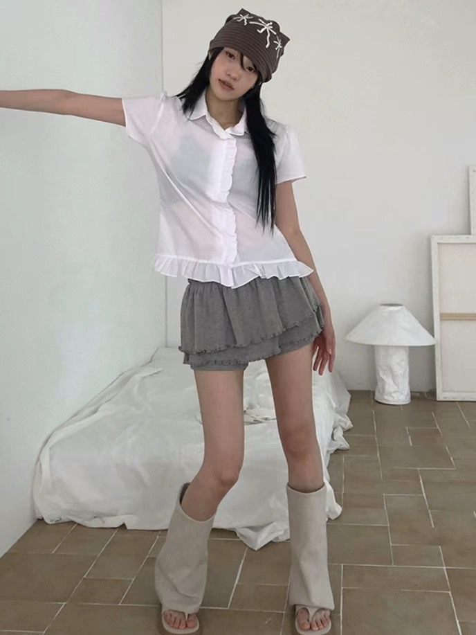VERLIEBT東大門直郵女裝新品熱賣25春夏推薦時尚裙褲荷葉邊VERLIEBT裙褲