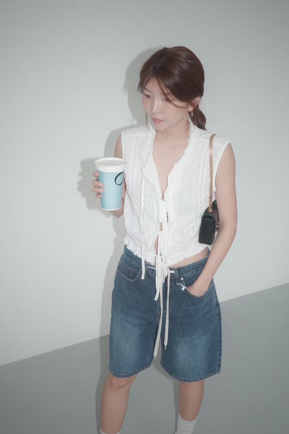 HOPPER/LAY OVER韓國直郵女裝新品時尚25春夏熱賣襯衫蕾絲衫HOPPER/LAY OVER襯衫/蕾絲衫