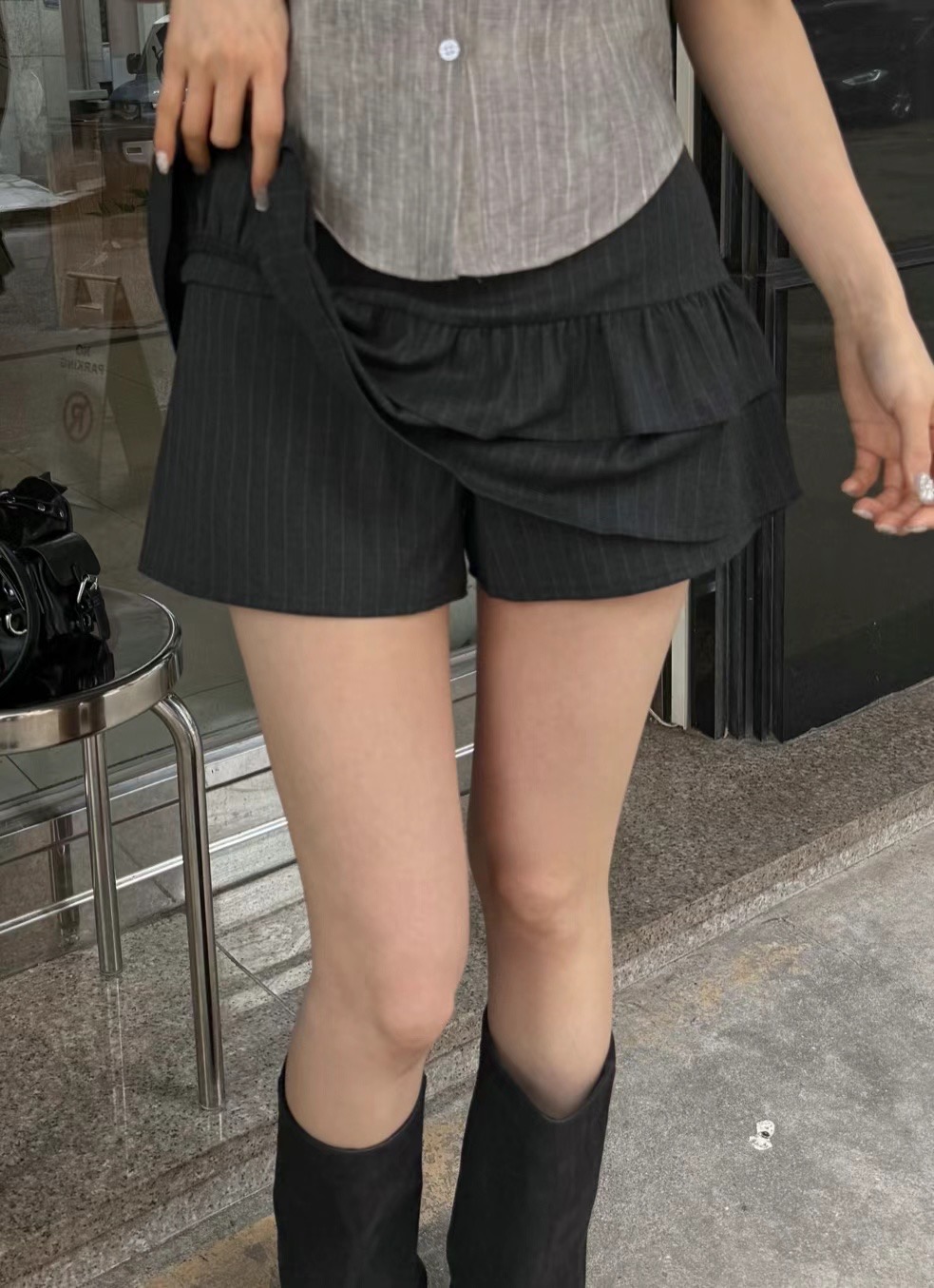 VERLIEBT東大門實拍女士新款25春夏職業真品人氣裙褲荷葉邊VERLIEBT裙褲
