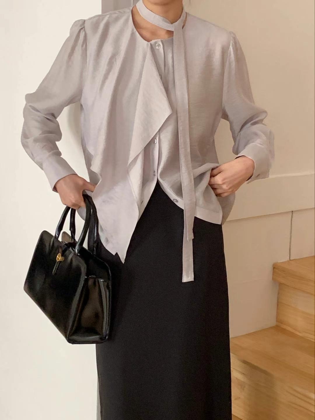 WITHMOON東大門實拍女士新款職業25春夏真品熱賣襯衫蕾絲衫WITHMOON襯衫/蕾絲衫